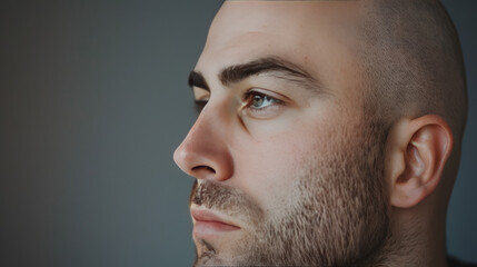 Obraz premium Transition from a man with hair to baldness.