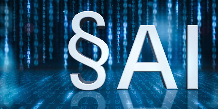 AI Legal Concept: Section Sign and AI Letters in a Digital Space