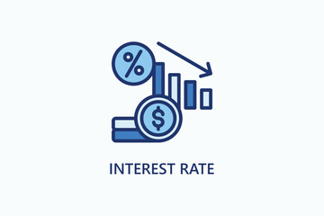 Obraz premium Interest Rate vector, icon or logo sign symbol illustration 