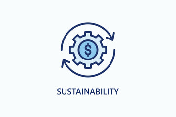 Sustainability vector, icon or logo sign symbol illustration 
