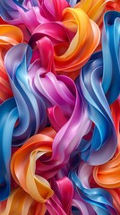 Fototapeta premium 3D Illustration of twisted colorful shapes