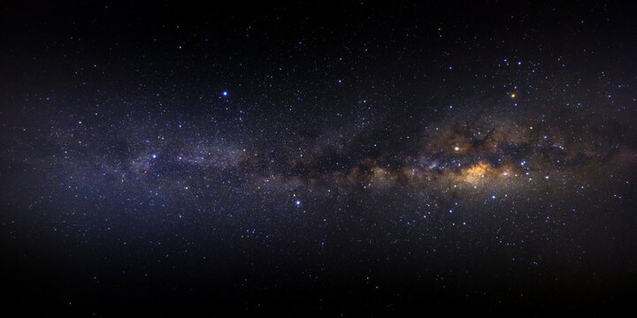 Clearly milky way galaxy with stars and space dust in the universe