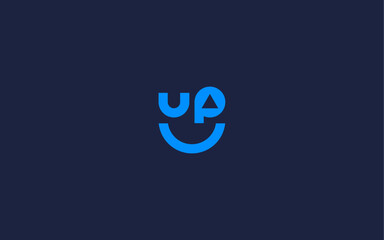 letter up with smile logo icon design vector design template inspiration