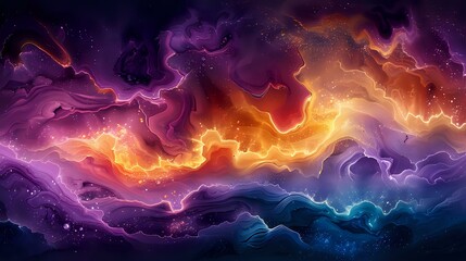 Fototapeta premium Gorgeous Display of Swirling Colors and Organic Shapes in Fluid Art