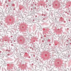 Vintage style swirly small ditsy floral pattern