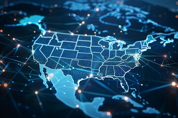 Abstract Concept of US in Global Communication Web: Cyber Network Connectivity Mesh