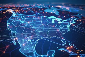US Connectivity: Abstract Cyber Network in Global Communication Web