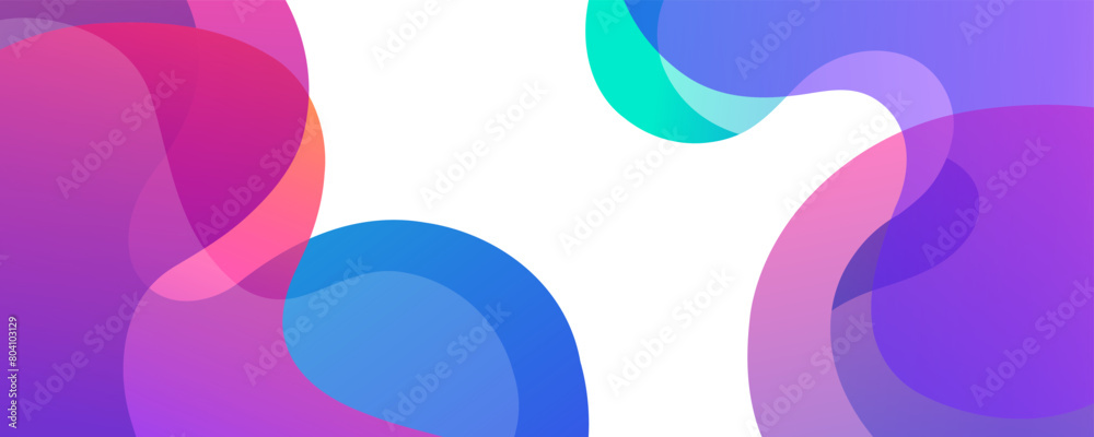 Poster futuristic abstract background with curved shapes and bright fluid colors. color waves on white back