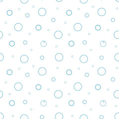 Seamless pattern water bubbles.  Simple vector illustration isolated on white background. Fizzy drinks. 