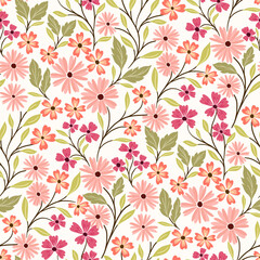 Beautiful pastel daisies bloom overall pattern
