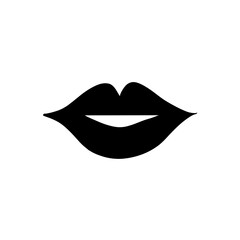 Women lips and mouth silhouette 