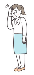 頭痛に悩む女性のイラスト