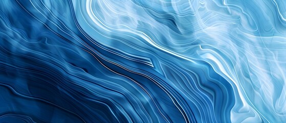 Abstract blue stone texture background with smooth wavy lines, elegant and modern design for a presentation or banner, high resolution.