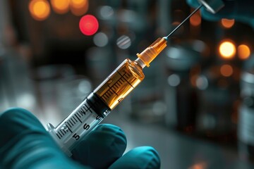 syringe in a laboratory