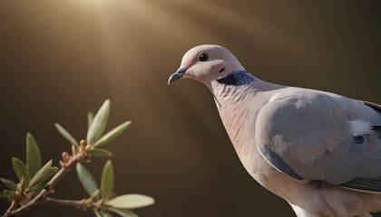 Fototapeta premium Dove with Olive Branch