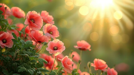 Red poppy flowers on background with the Italy flag. Liberation Day holiday. Festa della Liberazione.