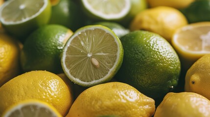 Fresh lemon and lime fruit background, Ai generated Images