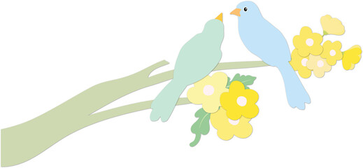 Flowers, birds, sky, clouds, dragonflies