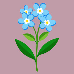 Captivating Forget-Me-Not Flower Vector: Timeless Beauty in Digital Form