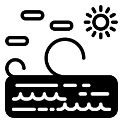 Sea icon, glyph icon style