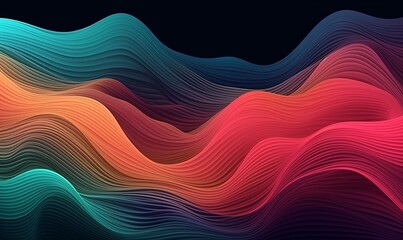 Abstract background of bright wavy lines