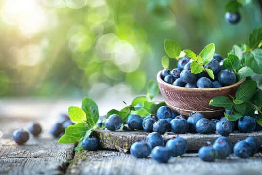 a lot of ripe blueberries closeup - background. Beautiful simple AI generated image in 4K, unique.
