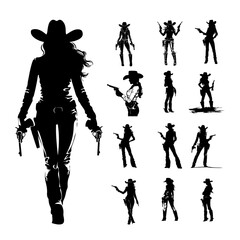 Rustic Rodeo Collection: Cowgirl Silhouette Vector Bundle