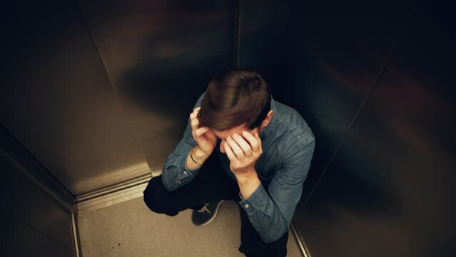 Man Suffering From Claustrophobia Trapped Inside