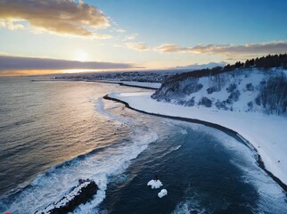 Naklejka premium winter landscape with snow