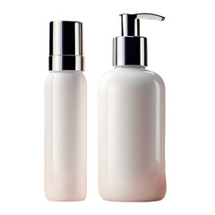 Plastic pump bottle for shampoo cosmetic Hyperrealistic Highly Detailed Isolated On Transparent Background Png File.