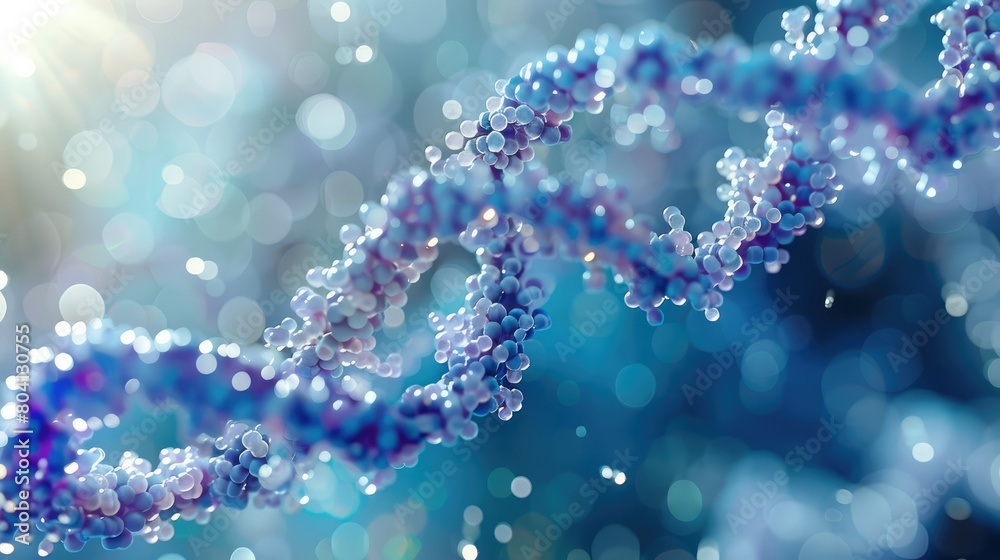 Poster The dynamic and complex concept of biological evolution through a representation of RNA (ribonucleic acid) sequences. Generative AI.