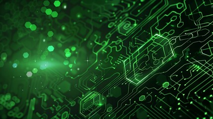 abstract hexagon pattern green background, digital cyberspace and technology concept wallpaper, virtual surface backdrop