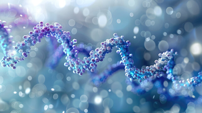The dynamic and complex concept of biological evolution through a representation of RNA (ribonucleic acid) sequences. Generative AI.