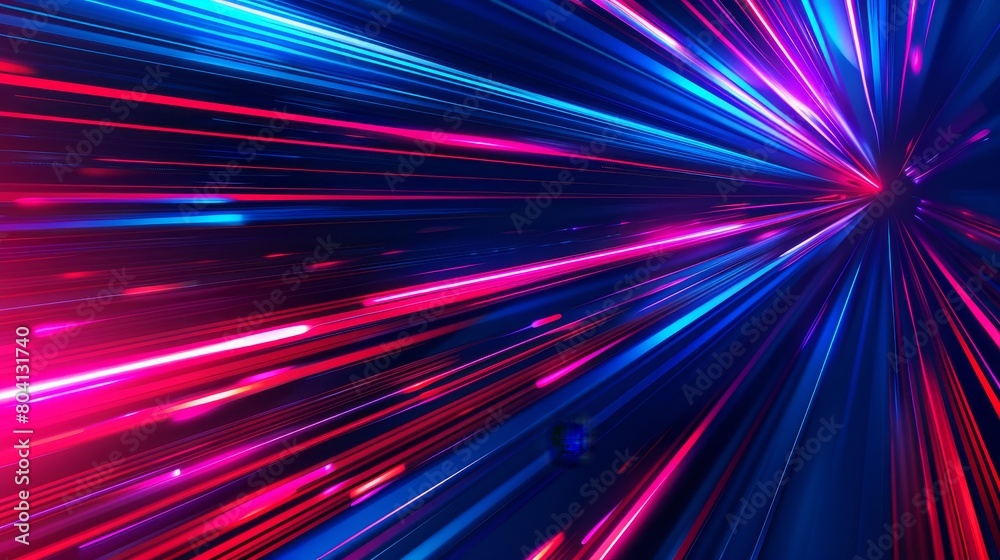 Poster light motion abstract background. blue and red neon race color trail. web technology internet data a