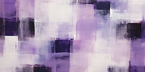 四角を使ったデザインの油絵・抽象背景横長バナー）黒・白・薄紫