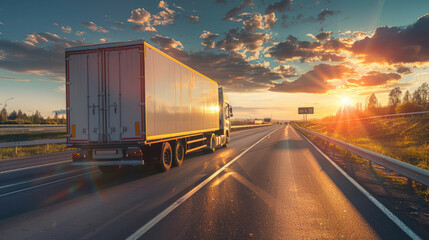 Truck on Sunset Horizon