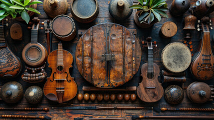 Different types of musical instruments, world music day