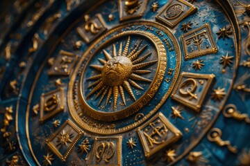 A celestial wheel spins amidst the darkness, adorned with symbols of the twelve zodiac signs, each marking a different destiny.