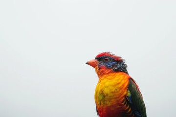 Naklejka premium Vibrant tropical bird perched gracefully in a serene setting