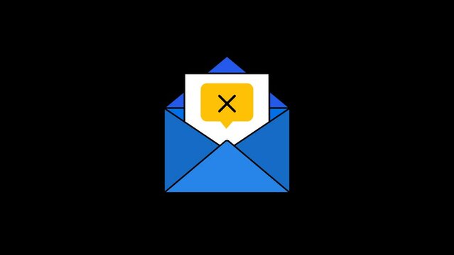 Crossmark Email Animated icon with transparent background 