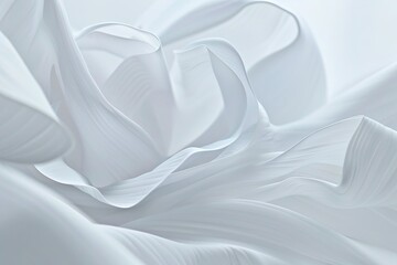 Minimalistic abstract 3D background in pure white, evoking a sense of serenity and simplicity. 