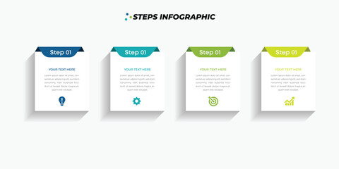 Concept of arrow business model Infographic design layout. four colorful graphic vector design