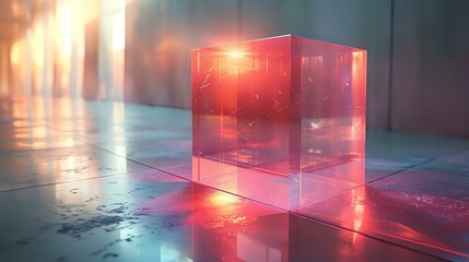 Geometric Prism Suspended in Vibrant Colors