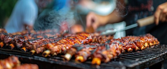 Barbecue cook-off competition with local chefs , professional photography and light