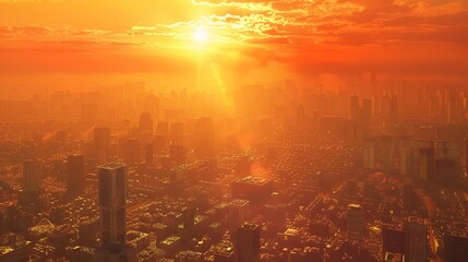 Amazing view of the city. heatwave