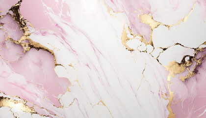 Pink marble with gold vein background