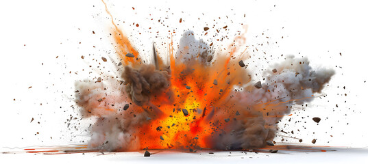an explosion, white background