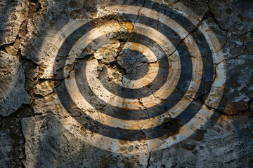 A circular target with concentric rings, its shadow expanding outward.