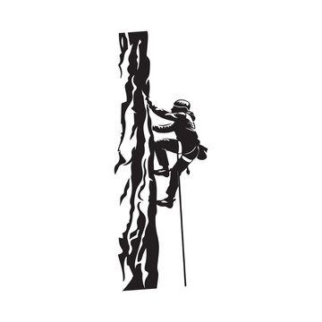 recommend clip art: Rock Climber Silhouette Images Isolated on white