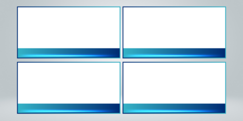 Professional Broadcast Split Screen four Presenters on a Transparent Background